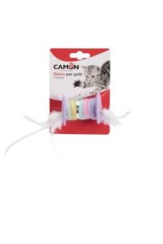 Camon cat toy szpulka kolorowa z piórkami