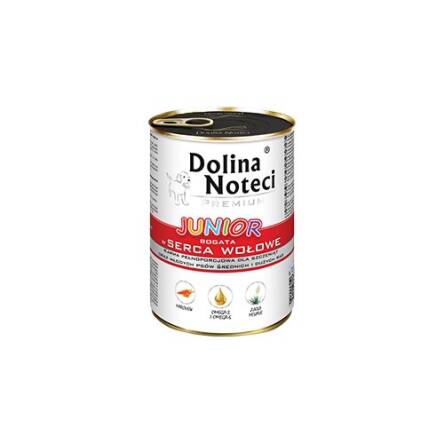 DOLINA NOTECI pies Junior  z sercami wołowymi 400g