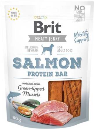 Brit pies Jerky 80g łosoś proteiny-baton 