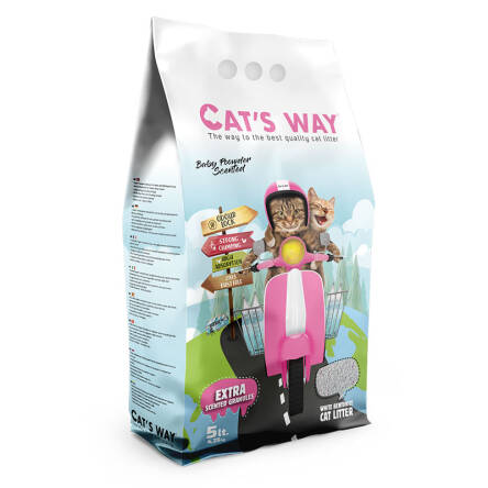 Żwirek CAT'S WAY 5L zapach pudru dla dzieci