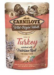 Carnilove cat sasz 85g turkey&valerian indyk/kocim 5+1 gratis