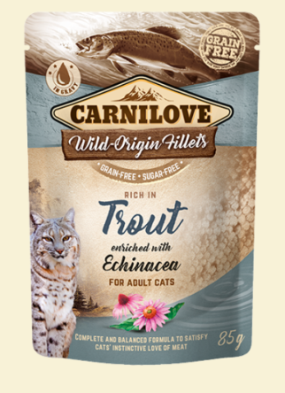 Carnilove cat sasz 85g trout&echinacea pstrąg/jeżówka 5+1 gratis