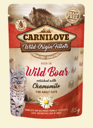 Carnilove cat sasz 85g boar&chamomile dzik/rumianek 5+1 gratis